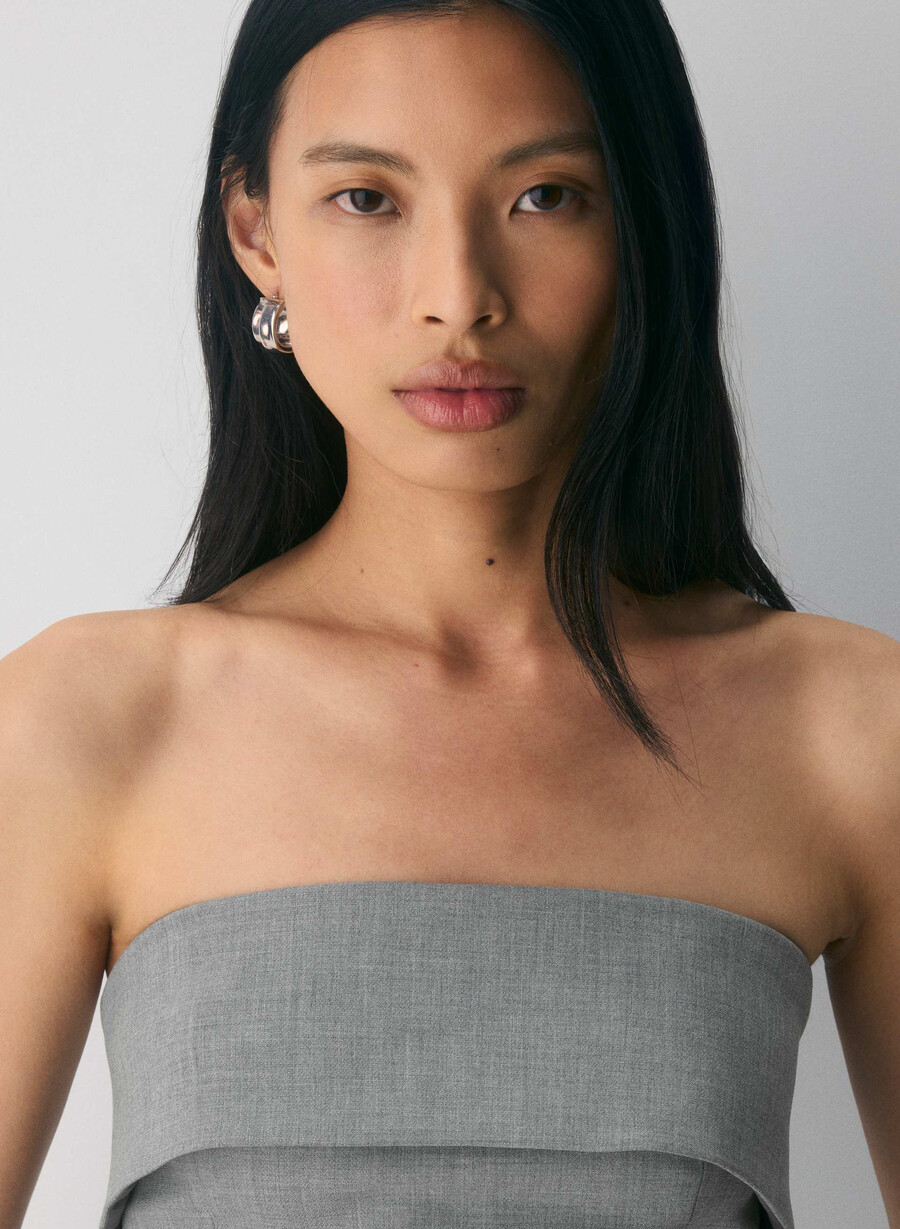 element tube top - ressential heather dark grey