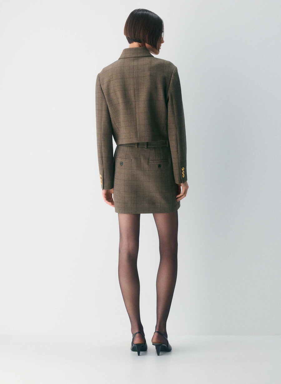chisel skirt - ressential tyson chk browntaup