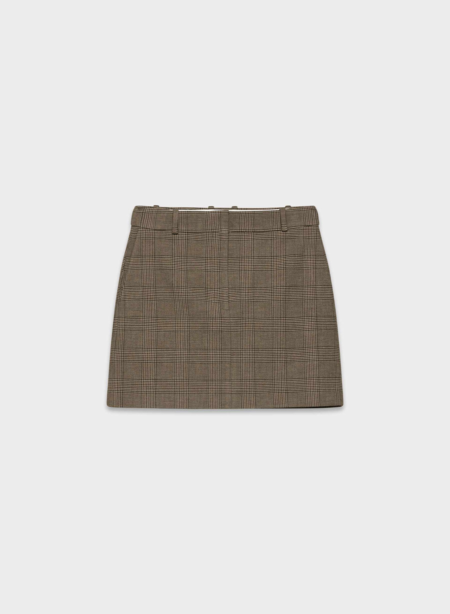 chisel skirt - ressential tyson chk browntaup