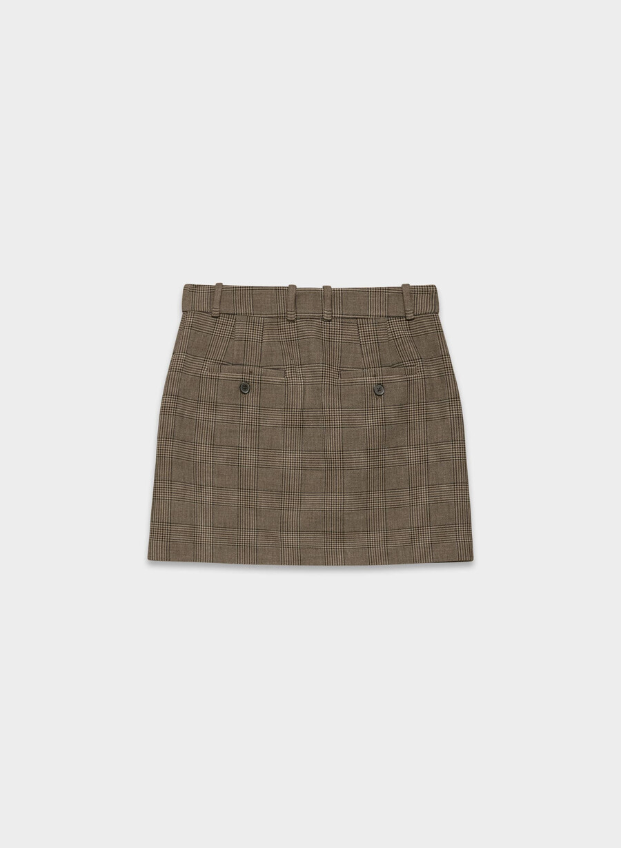chisel skirt - ressential tyson chk browntaup