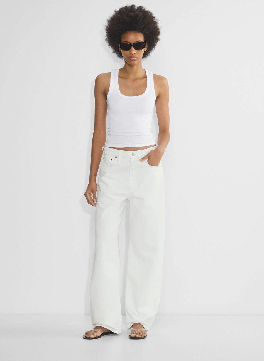 agolde low-slung baggy jean milkshake