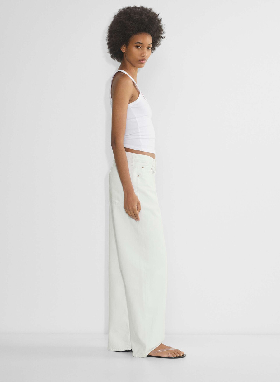 agolde low-slung baggy jean milkshake
