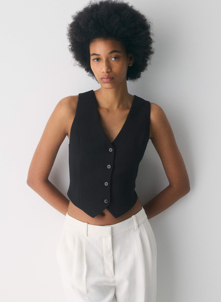 pacino vest - crepette black