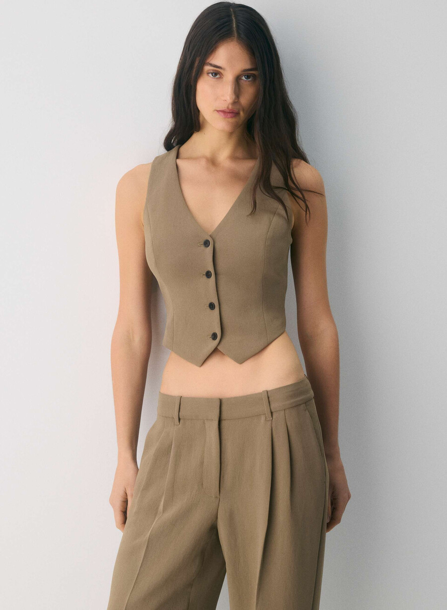 pacino vest - crepette folio brown