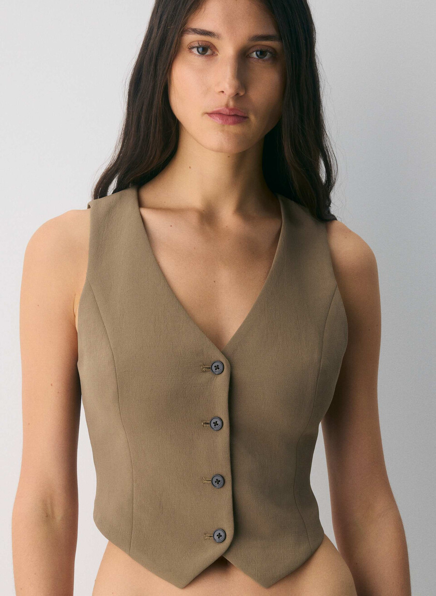 pacino vest - crepette folio brown