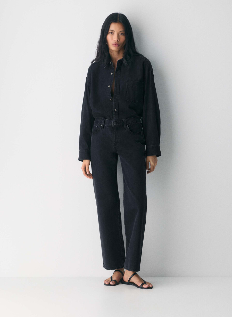 denim forum the 80s comfy denim shirt black eyeliner