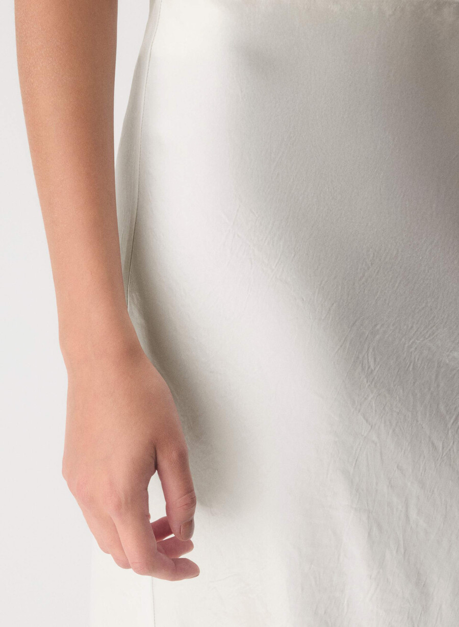 slip satin midi skirt light birch