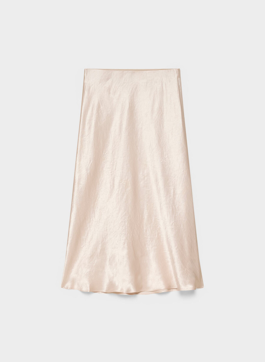 slip satin midi skirt denude