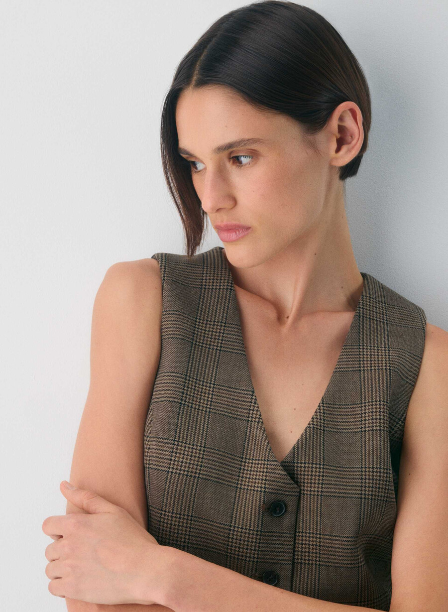 deniro vest - ressential tyson chk browntaup