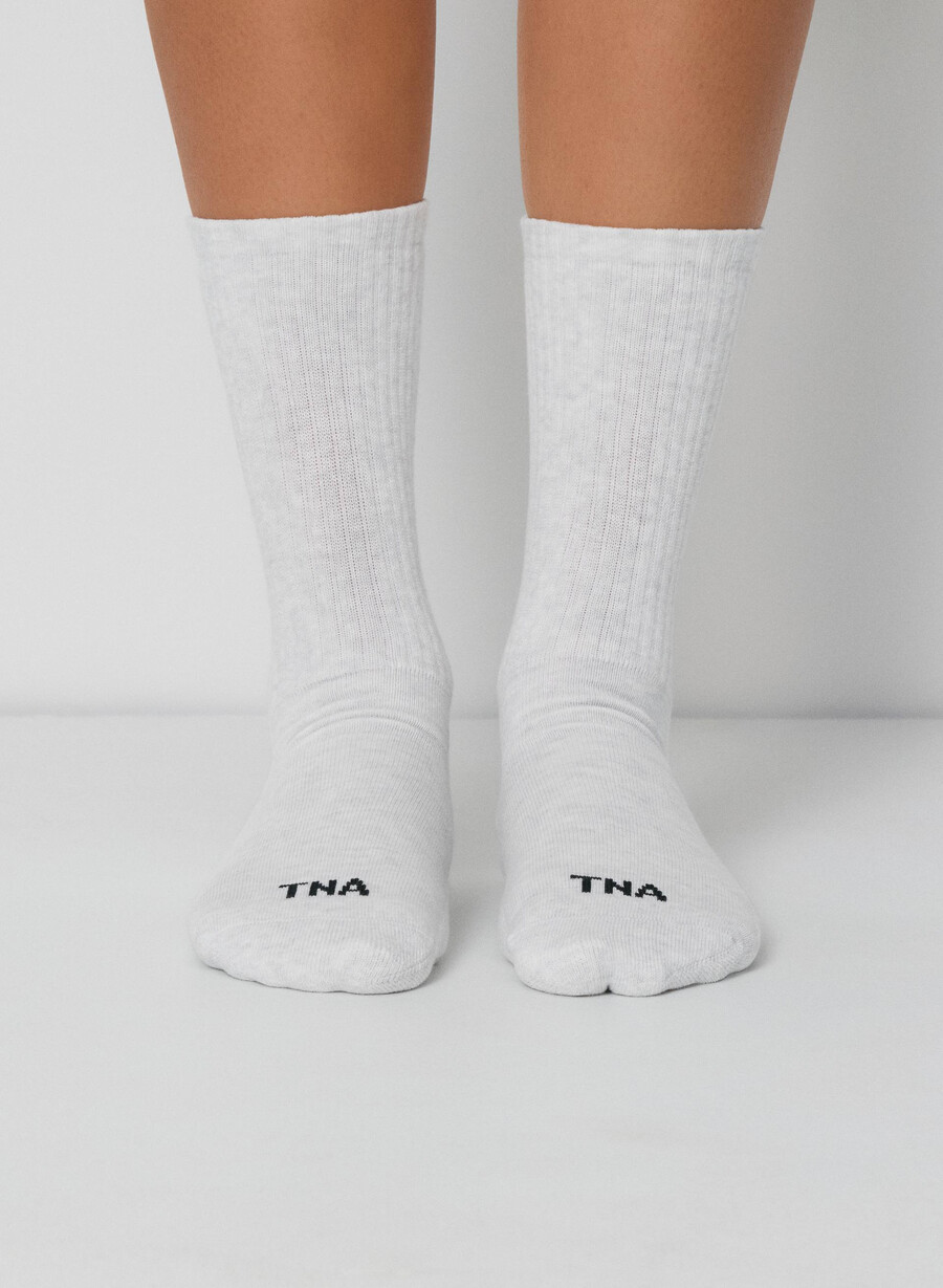 best-ever crew sock 5-pack heather cloud white