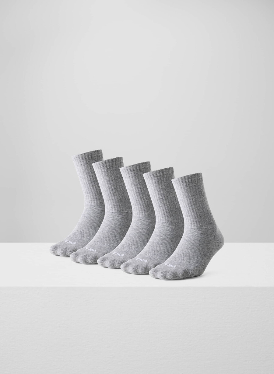 best-ever crew sock 5-pack heather chrome