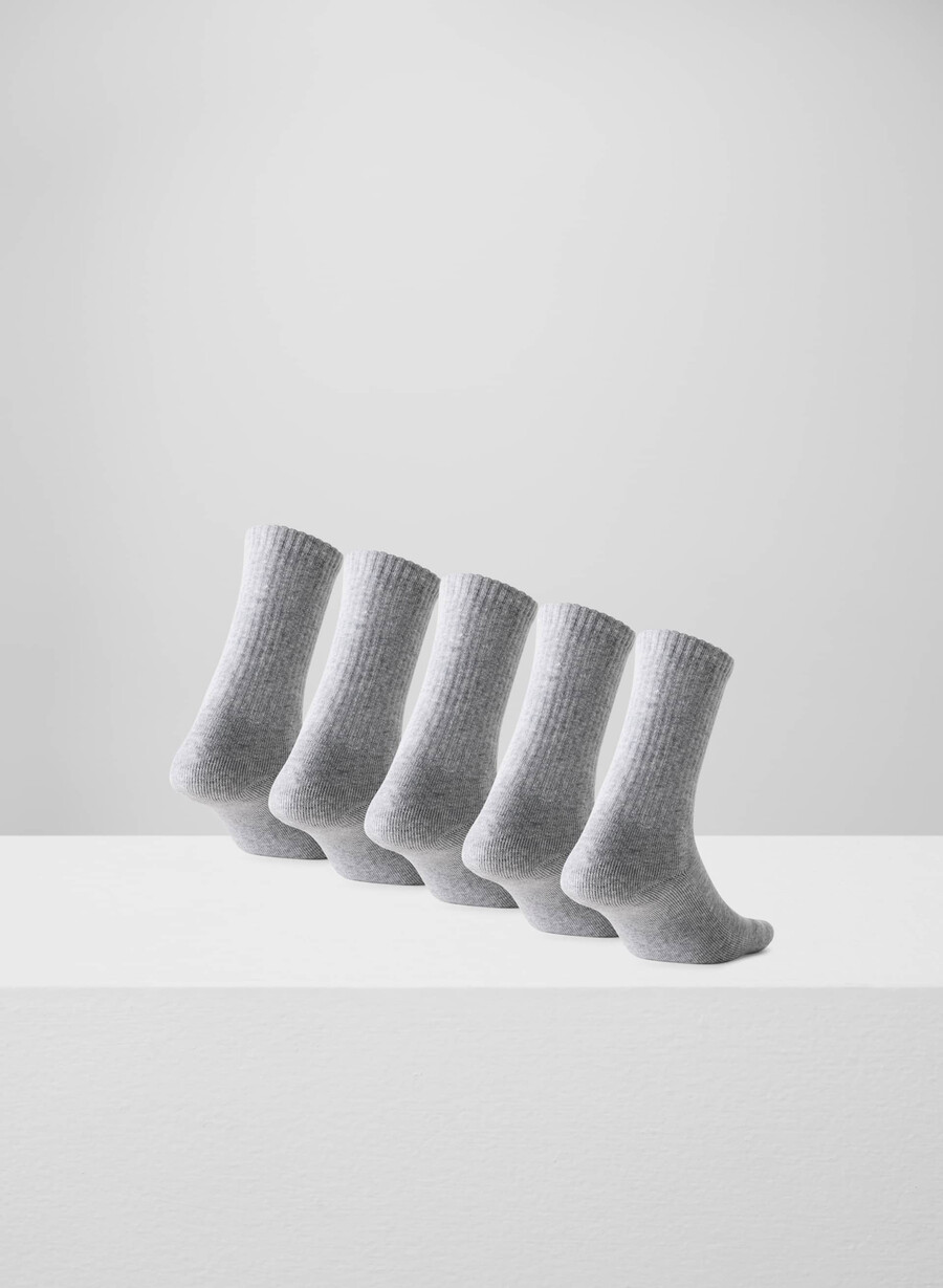 best-ever crew sock 5-pack heather chrome
