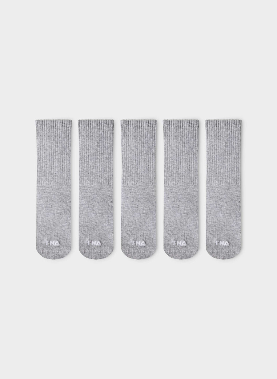 best-ever crew sock 5-pack heather chrome