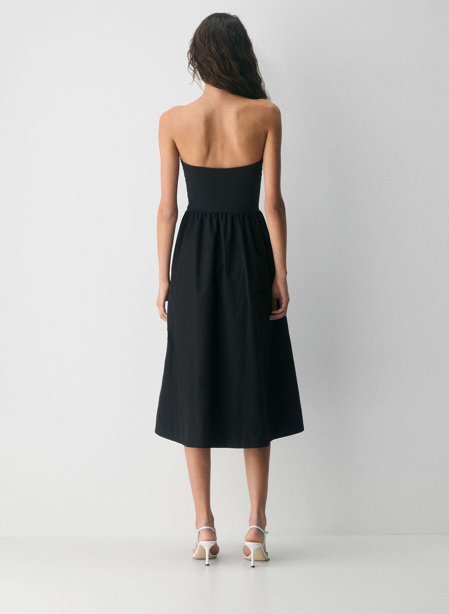 fluid poplin dress black