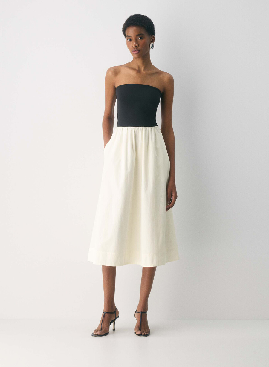 fluid poplin dress light birchblack