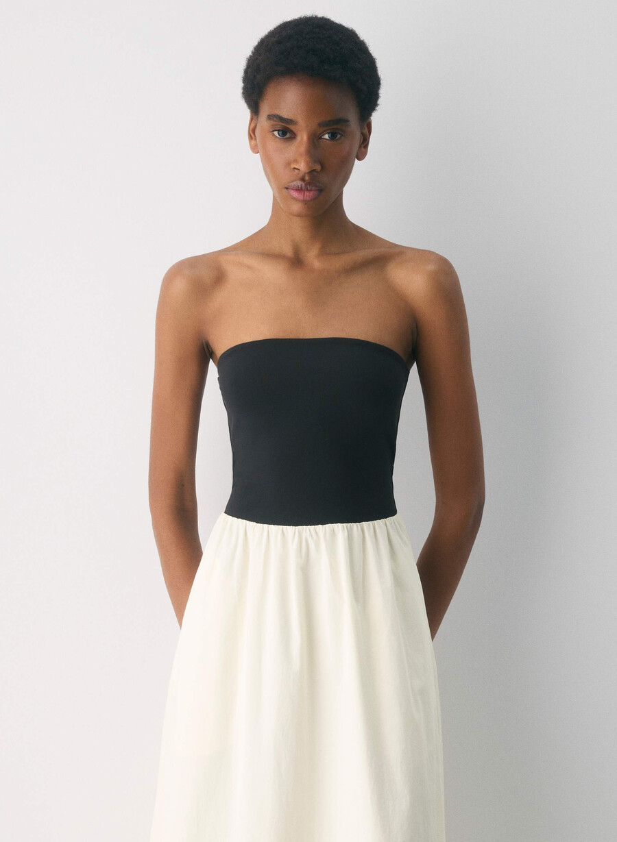 fluid poplin dress light birchblack