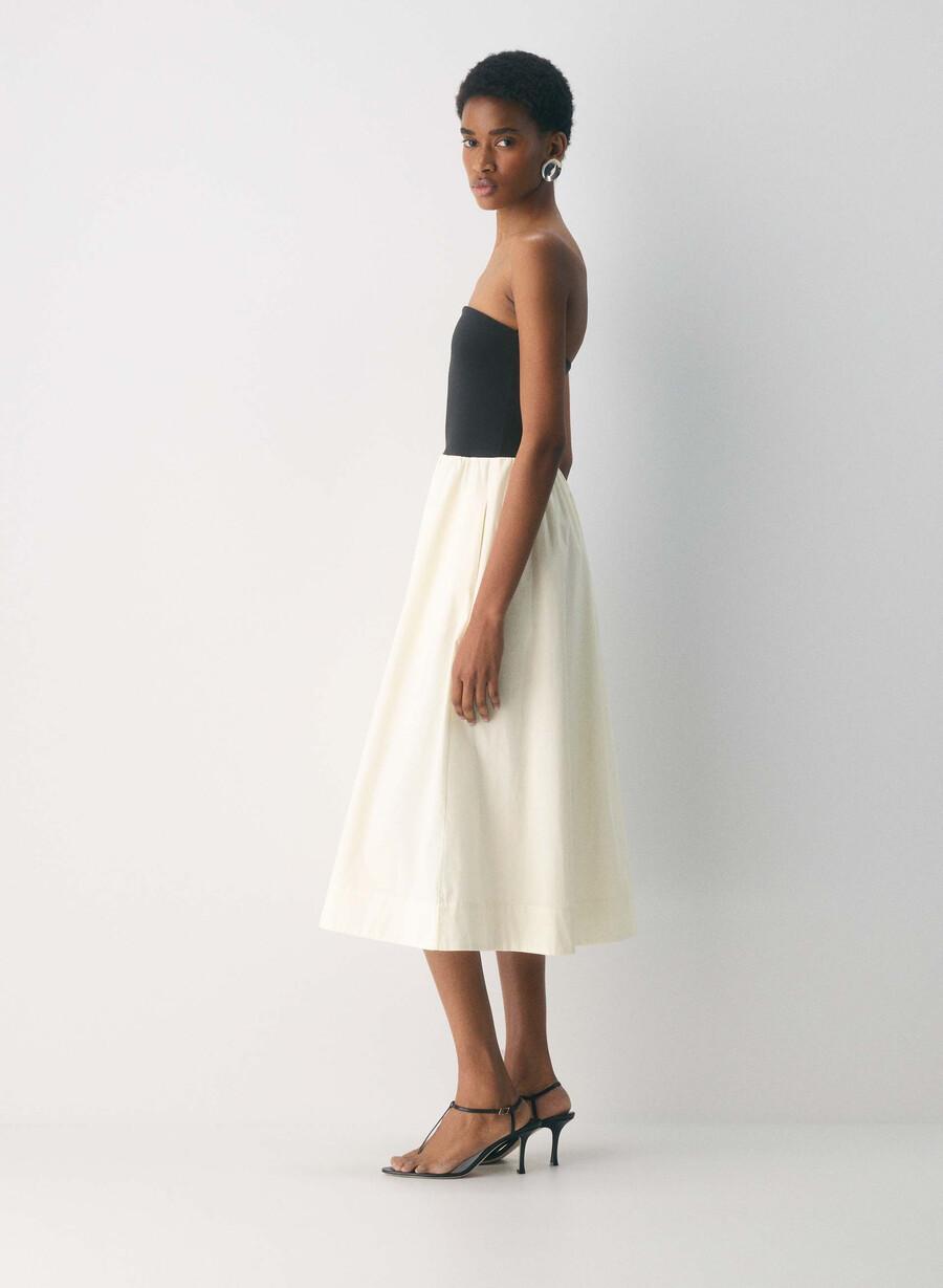 fluid poplin dress light birchblack