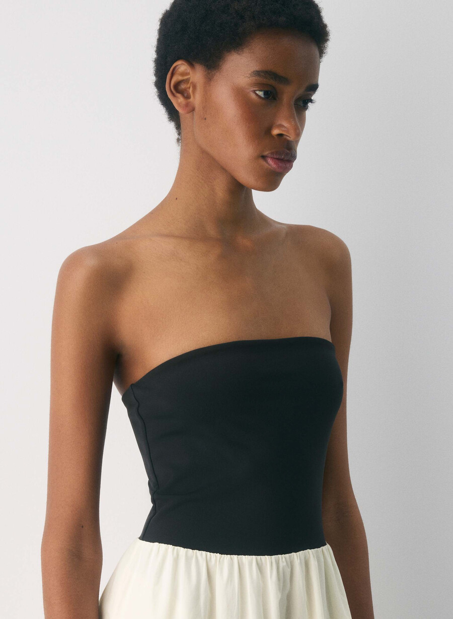 fluid poplin dress light birchblack