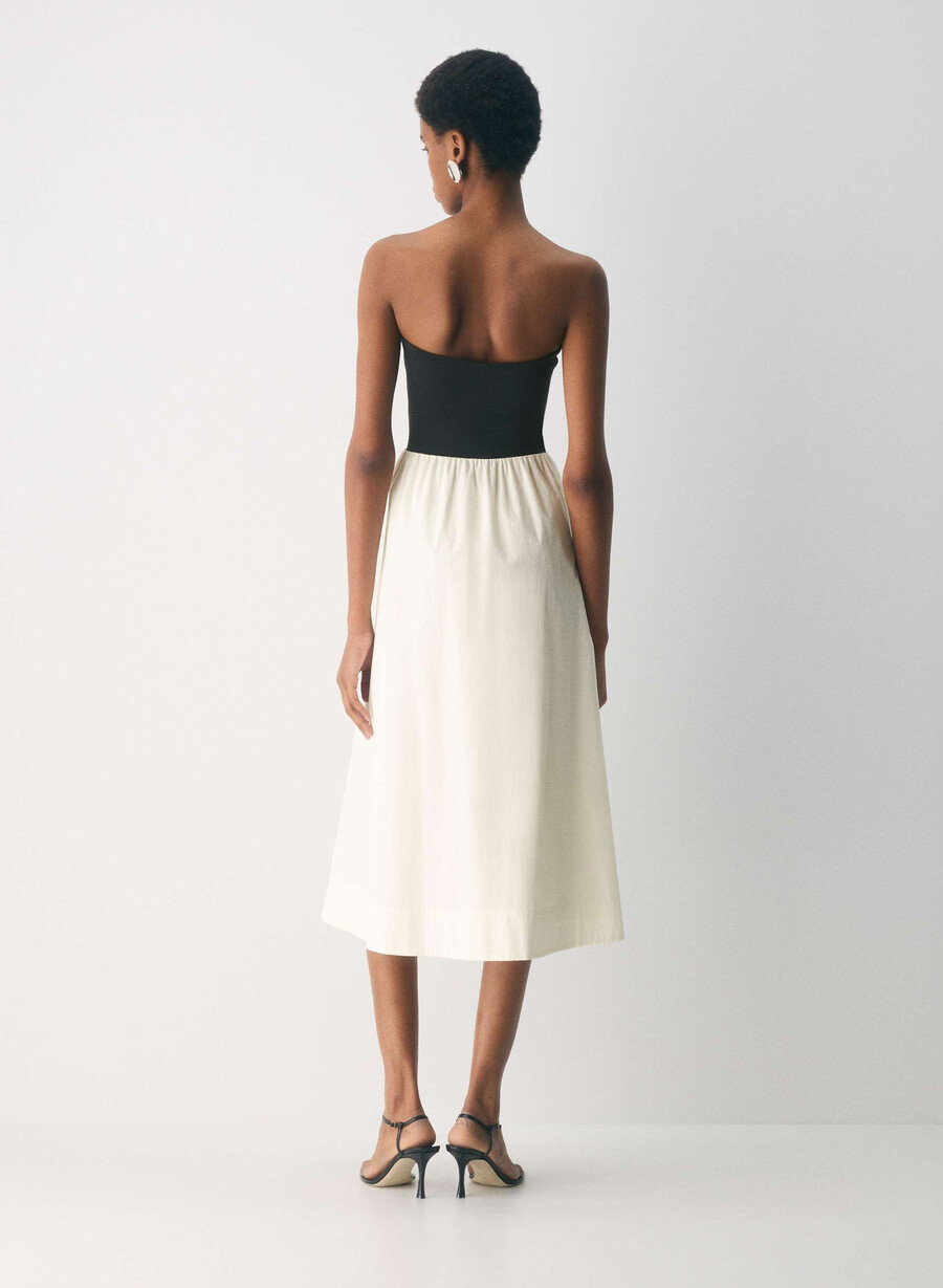 fluid poplin dress light birchblack