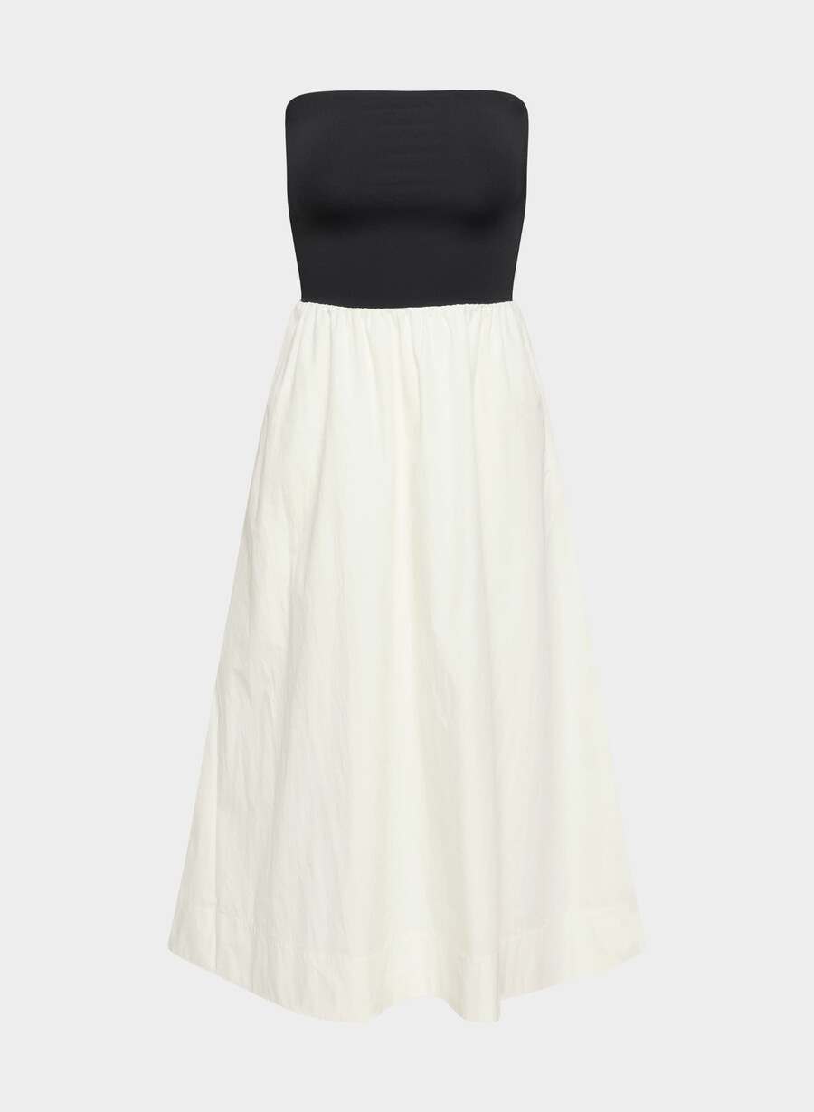 fluid poplin dress light birchblack