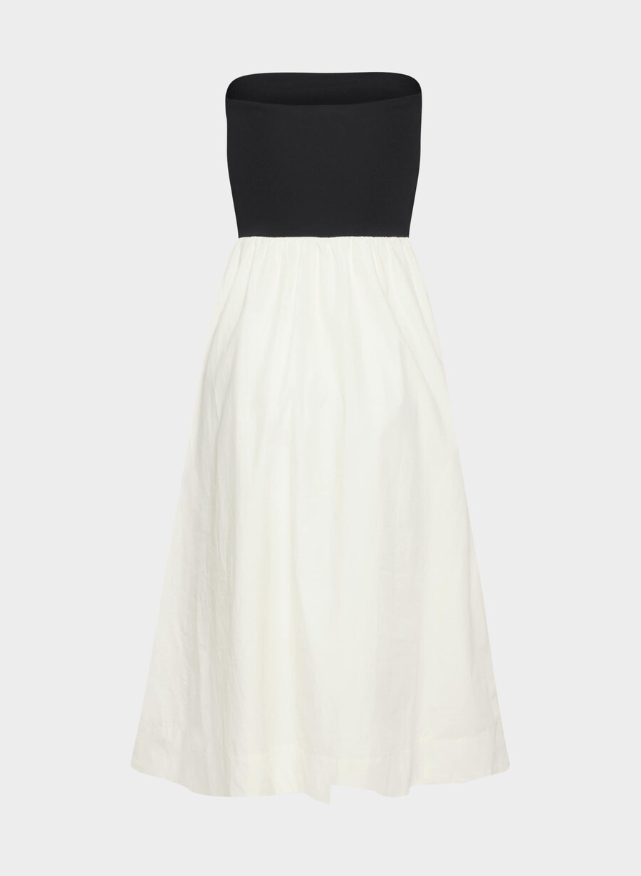 fluid poplin dress light birchblack