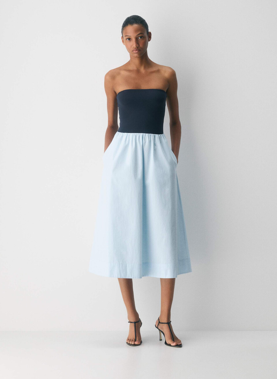fluid poplin dress villa blueadmiral