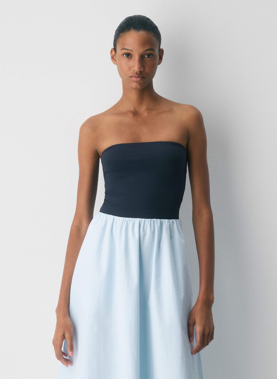 fluid poplin dress villa blueadmiral