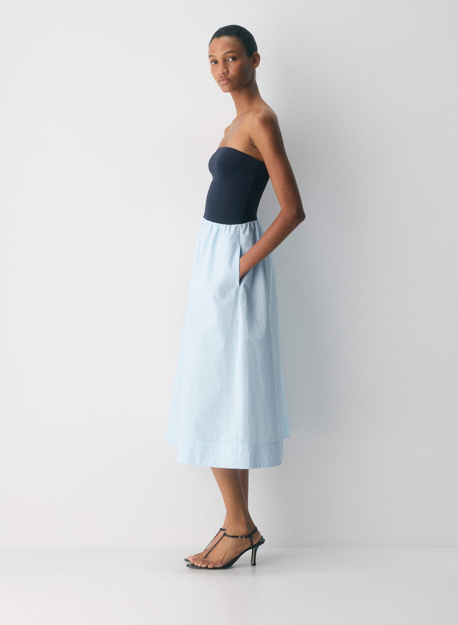 fluid poplin dress villa blueadmiral
