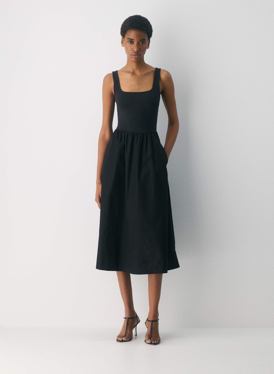 revive poplin dress black