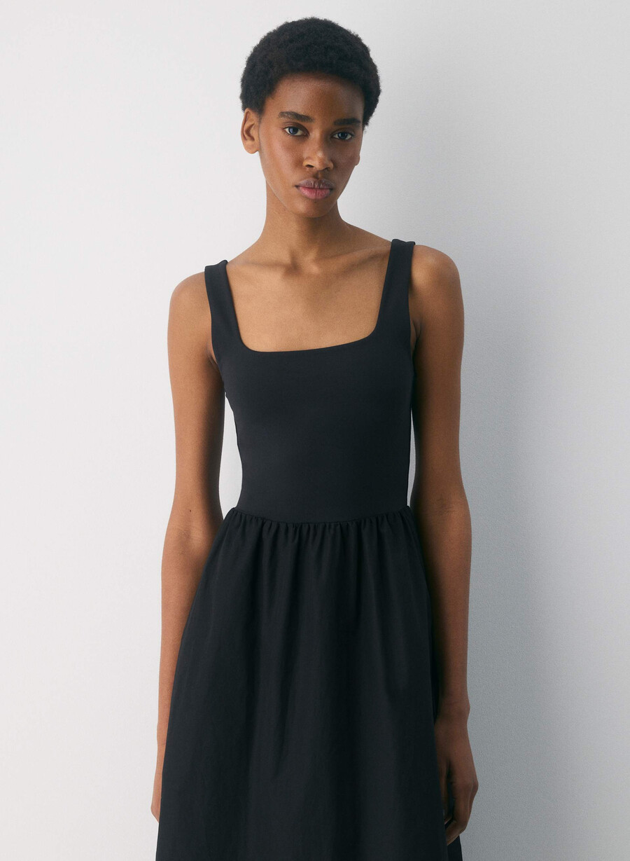 revive poplin dress black