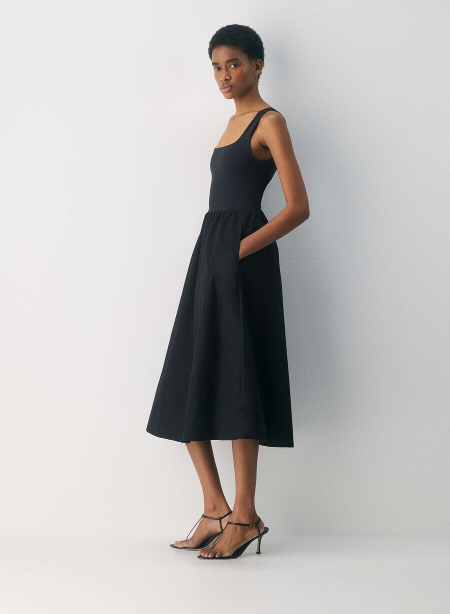 revive poplin dress black