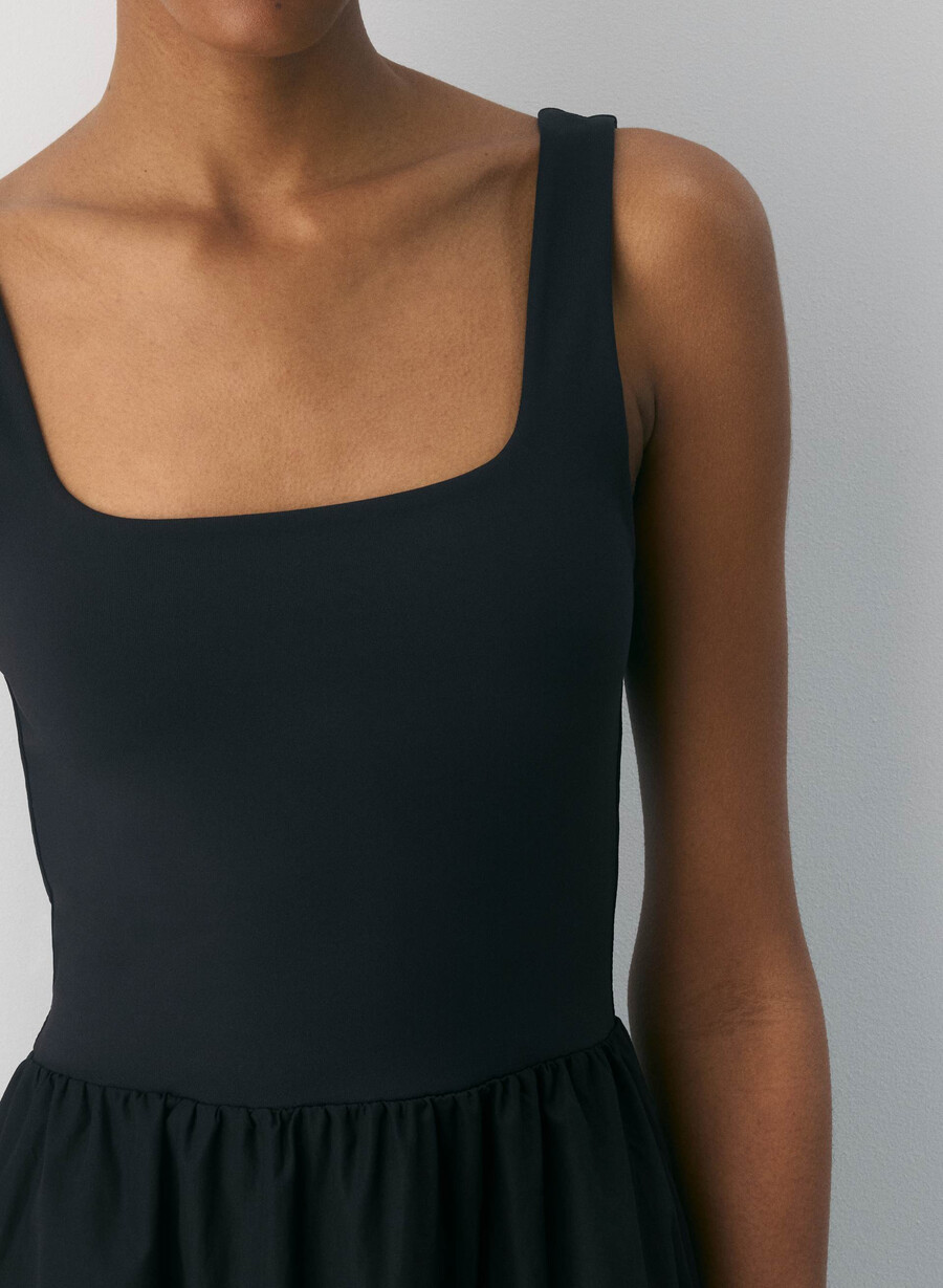 revive poplin dress black
