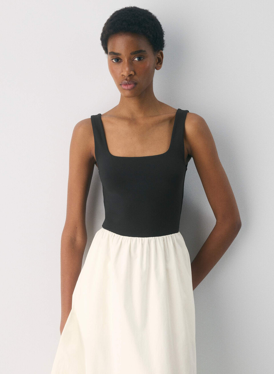 revive poplin dress light birchblack