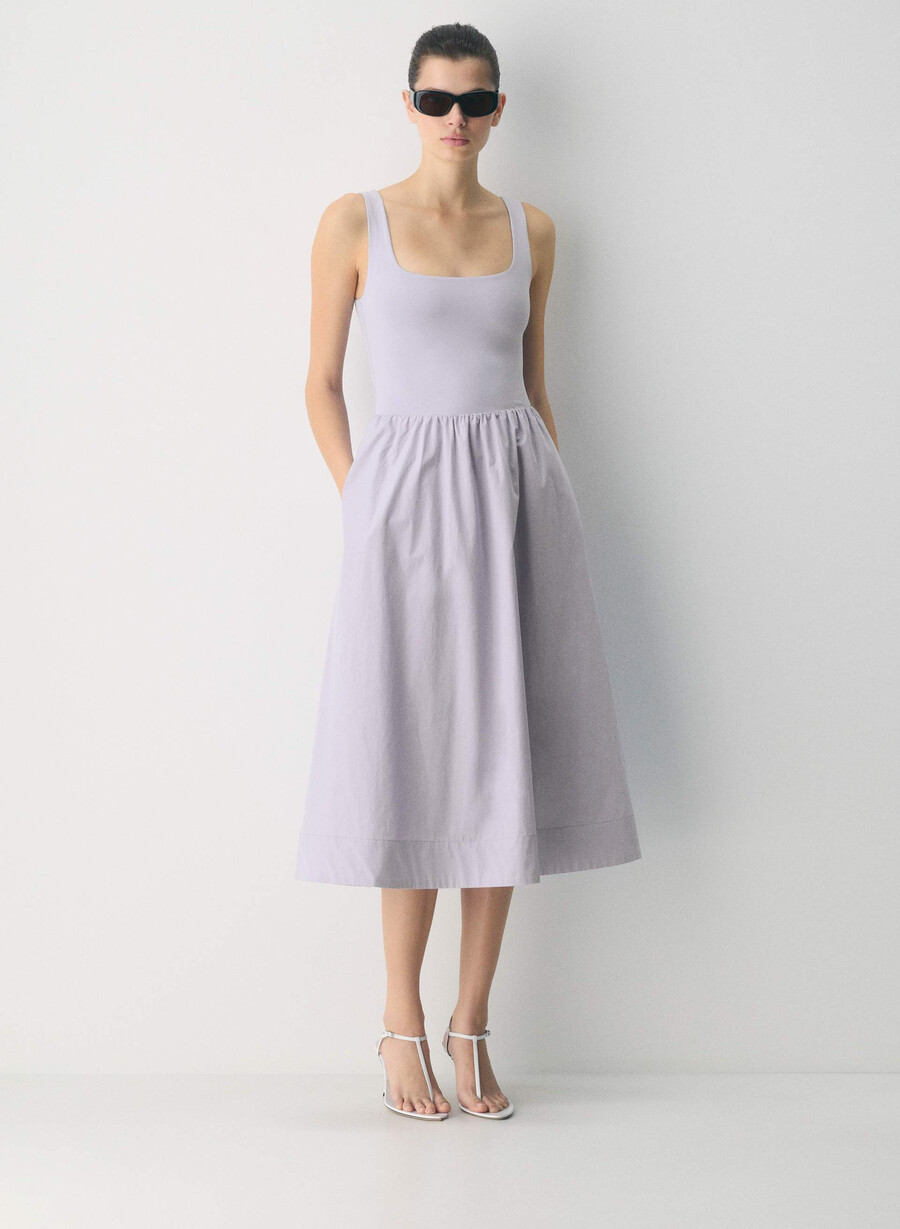 revive poplin dress wildflower lilac