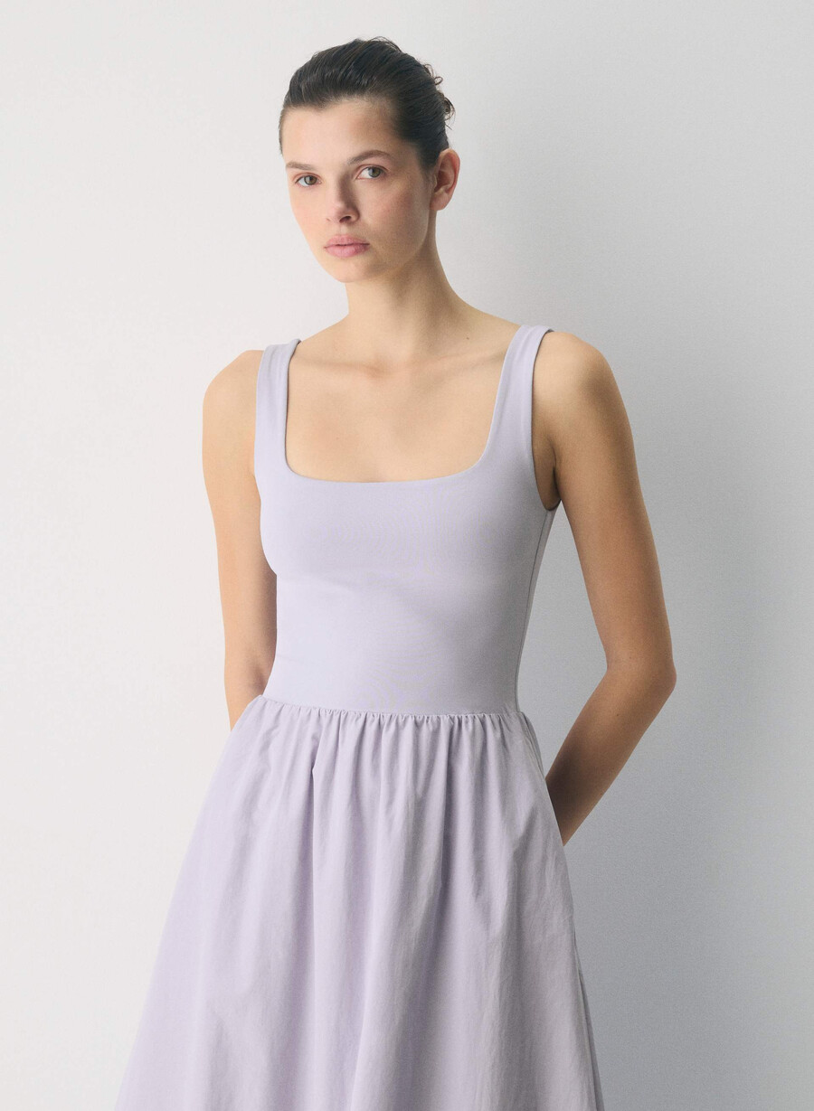revive poplin dress wildflower lilac