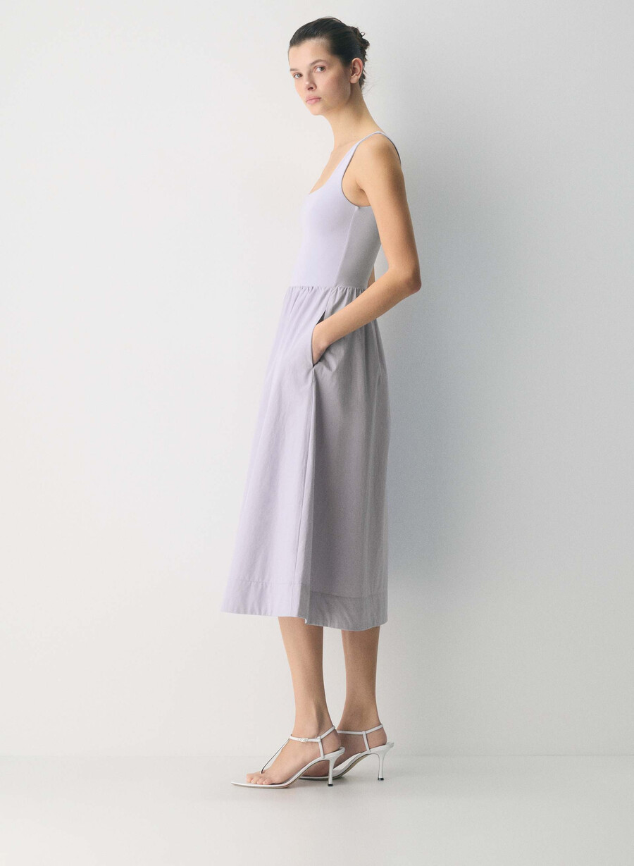 revive poplin dress wildflower lilac