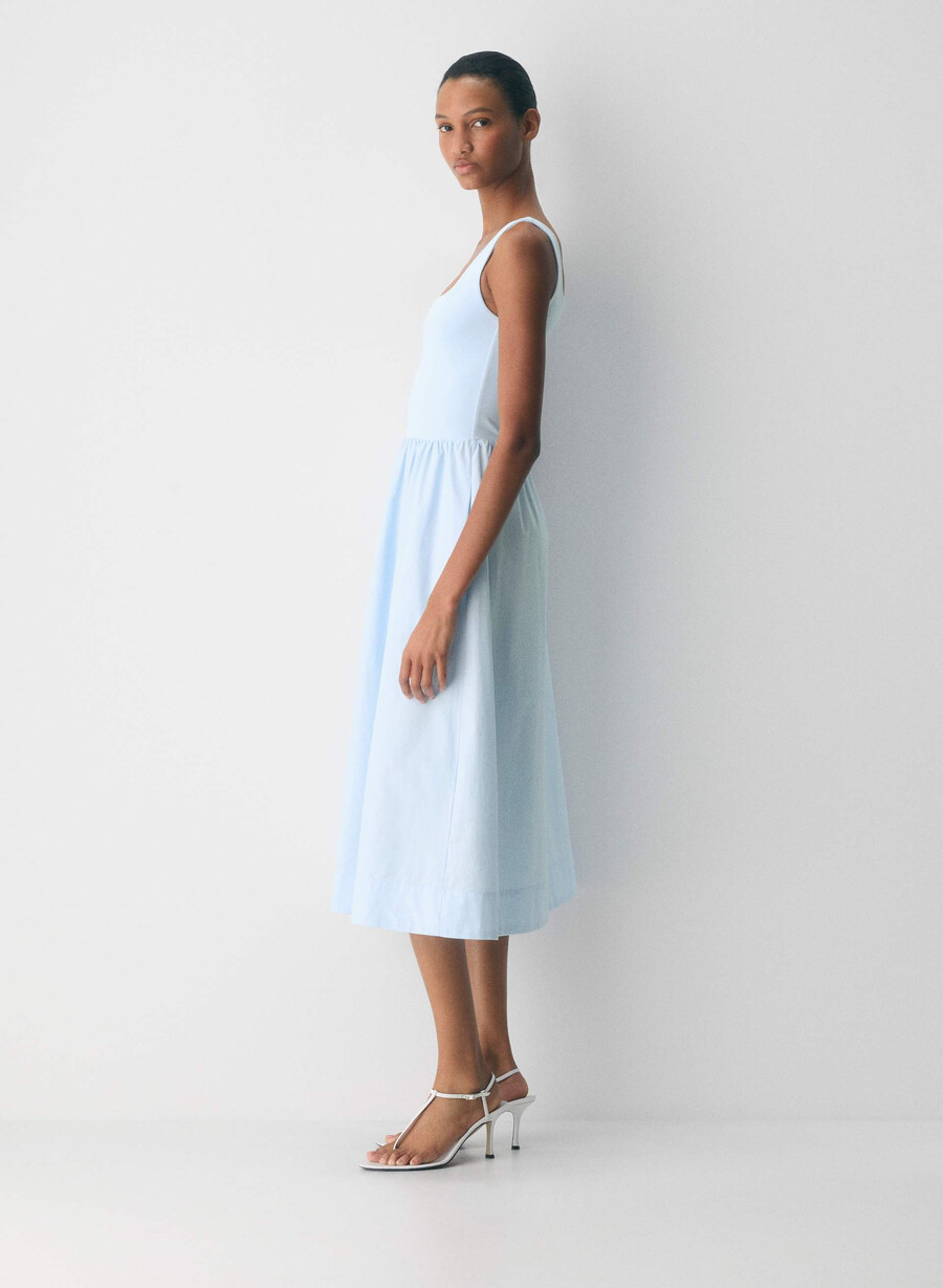 revive poplin dress villa blue