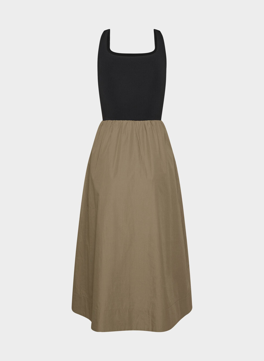 revive poplin dress folio brownblack
