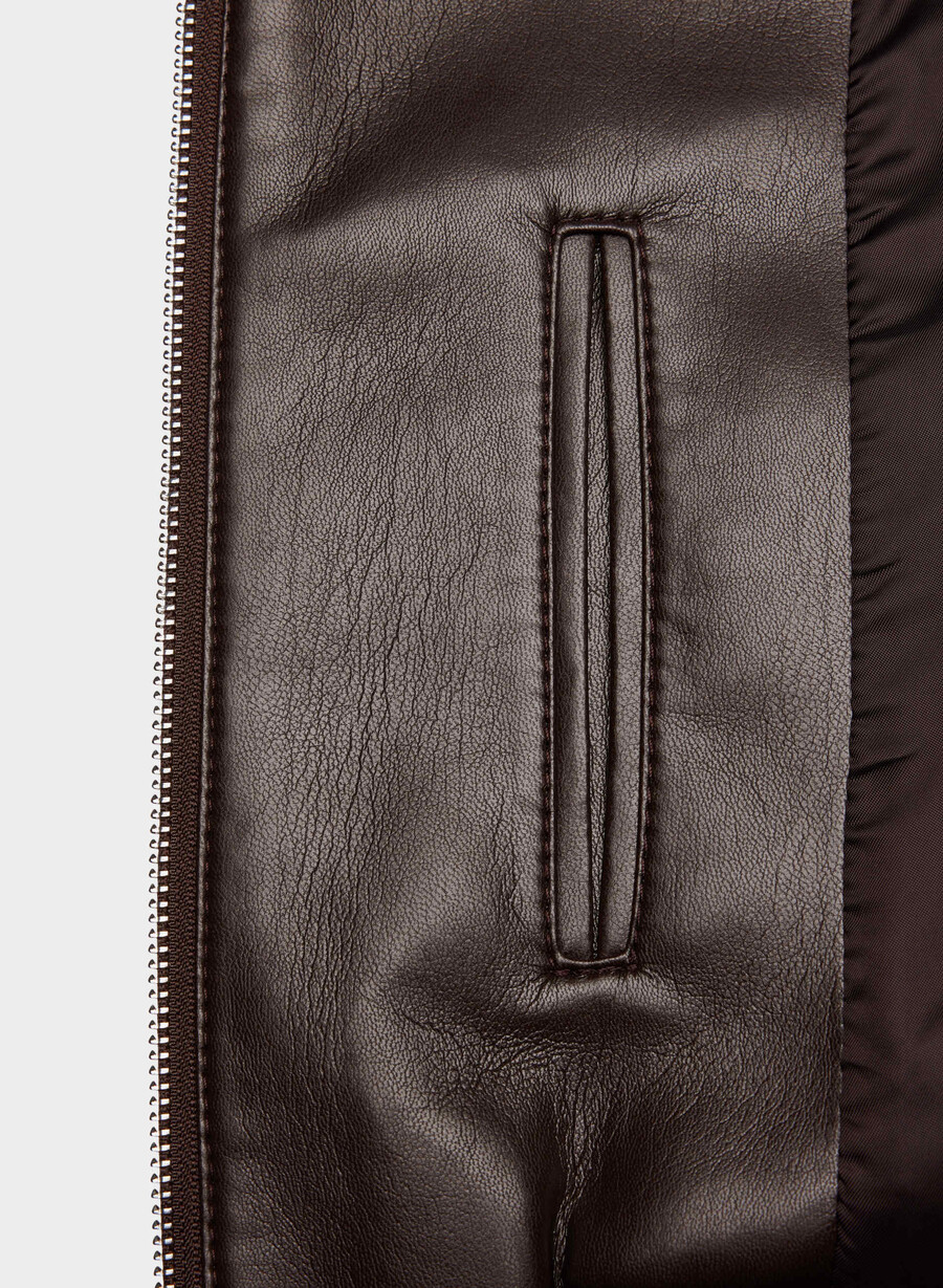 synergy bomber - unreal leather rich mocha brown