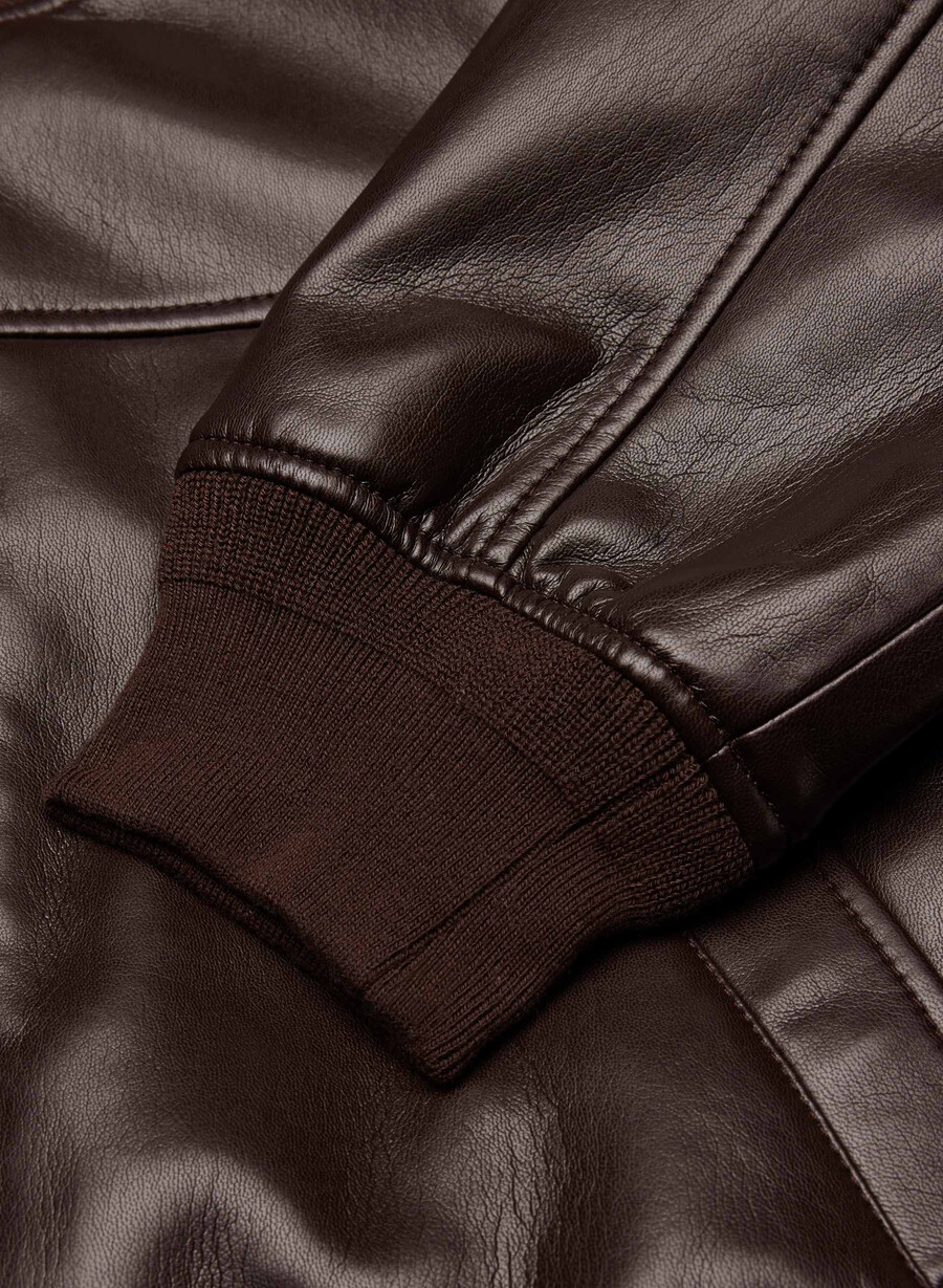 synergy bomber - unreal leather rich mocha brown
