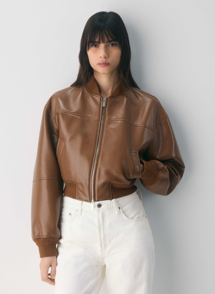 synergy bomber - unreal leather chocolatier brown