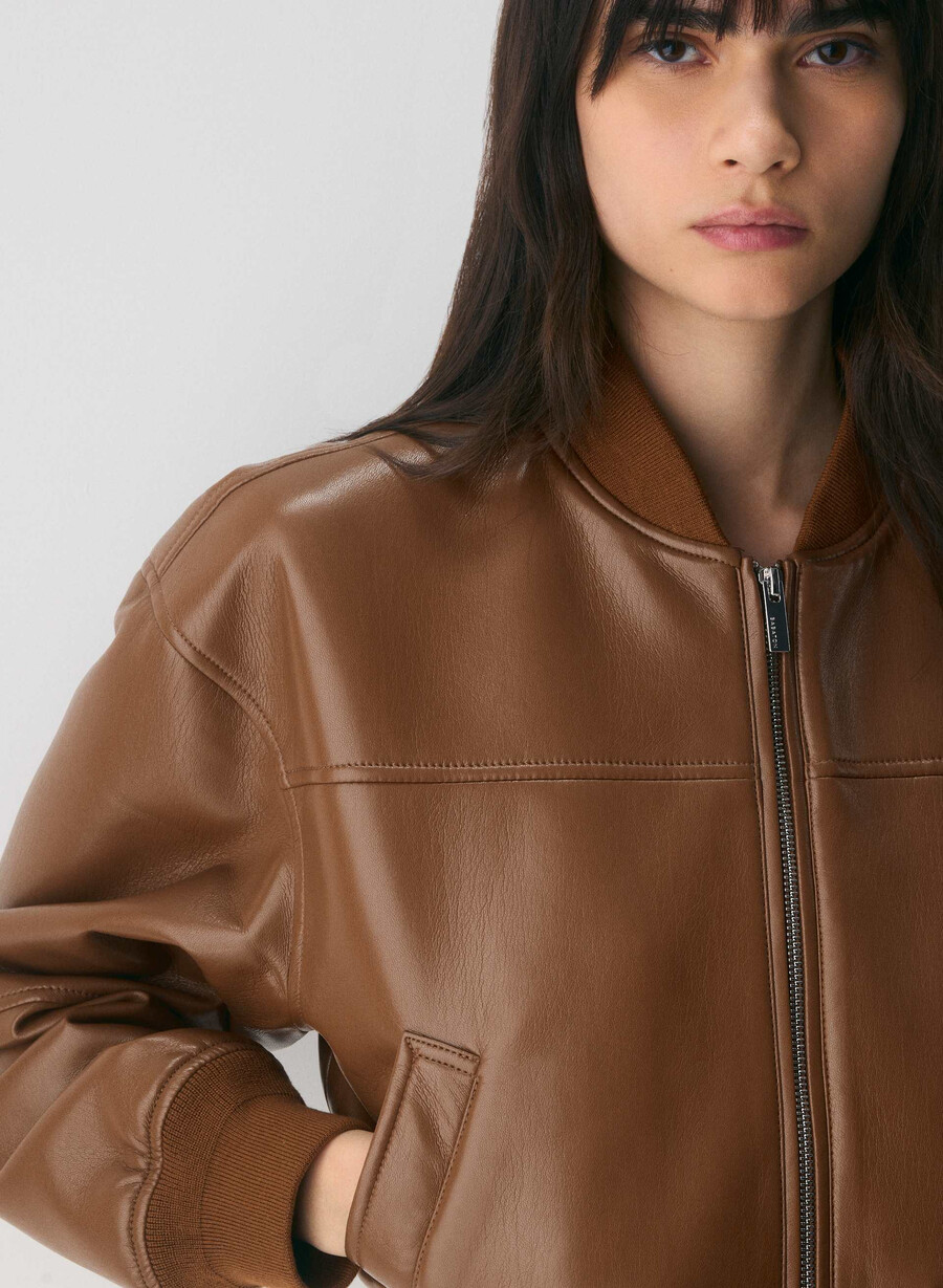 synergy bomber - unreal leather chocolatier brown