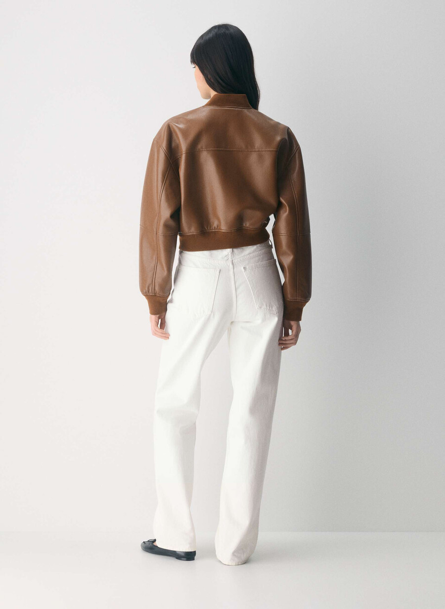 synergy bomber - unreal leather chocolatier brown