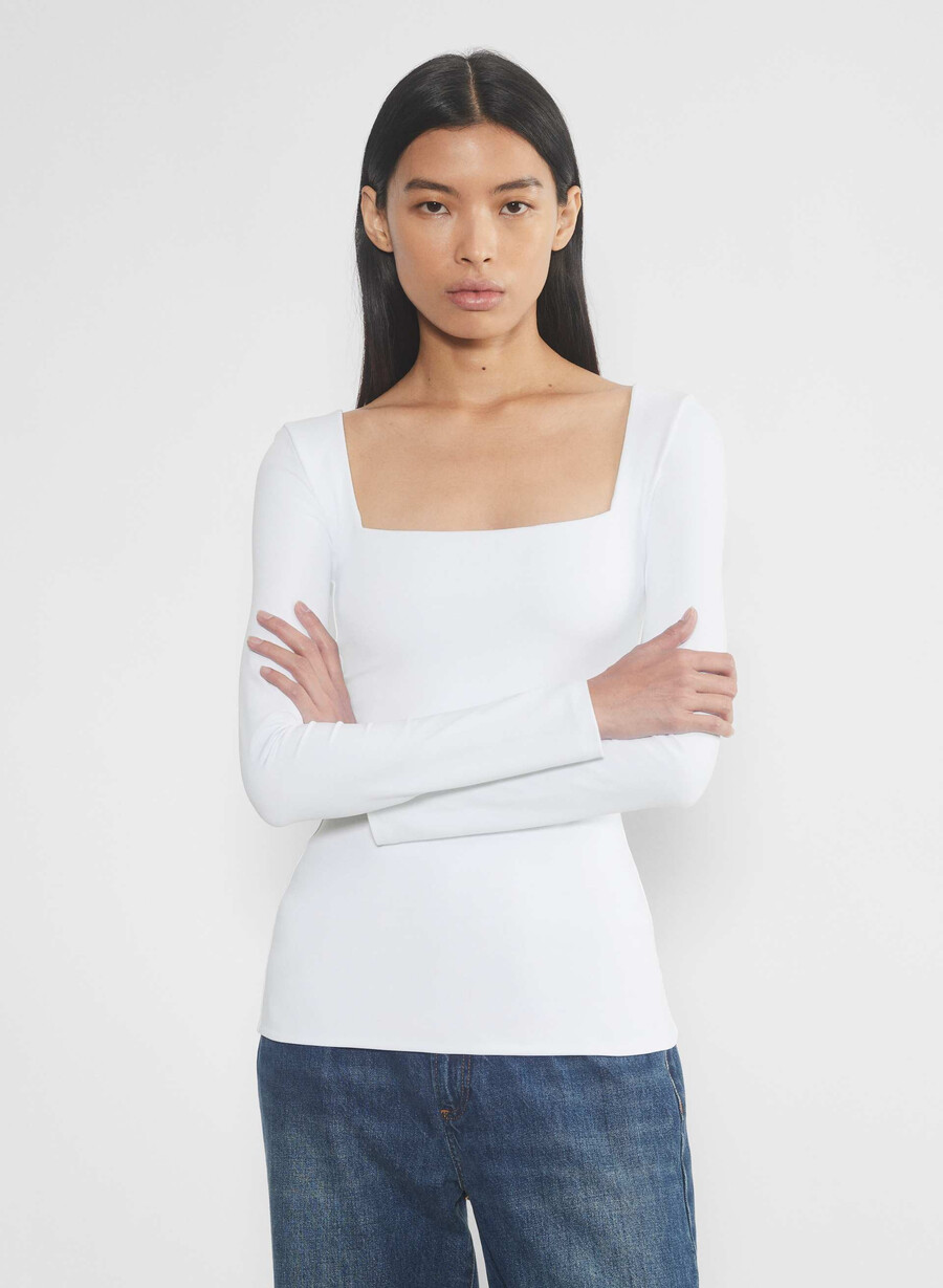 original contour squareneck hip longsleeve bright white