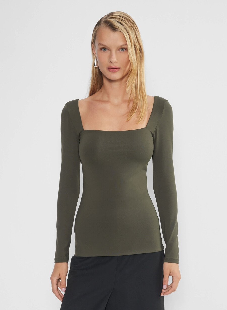 original contour squareneck hip longsleeve dark olive