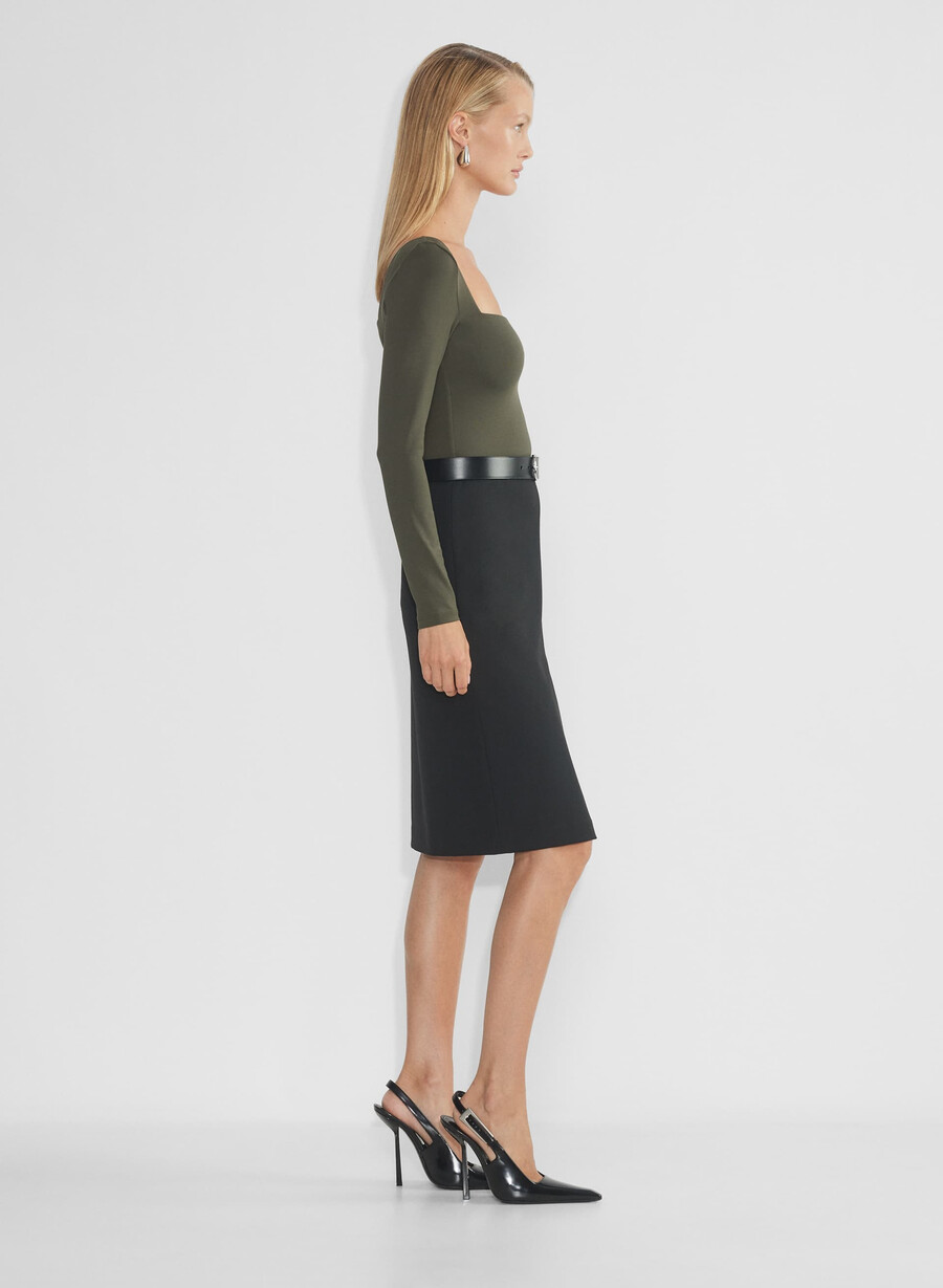 original contour squareneck hip longsleeve dark olive