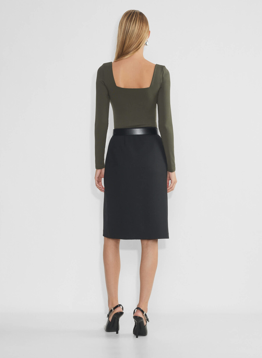 original contour squareneck hip longsleeve dark olive