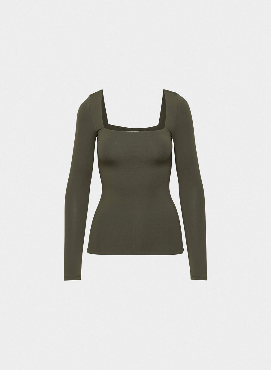 original contour squareneck hip longsleeve dark olive