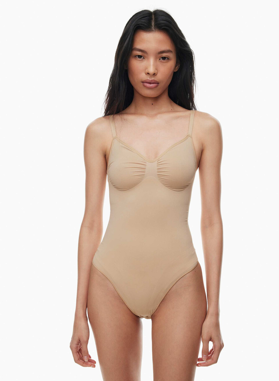 shapeenhance thong bodysuit soft tan
