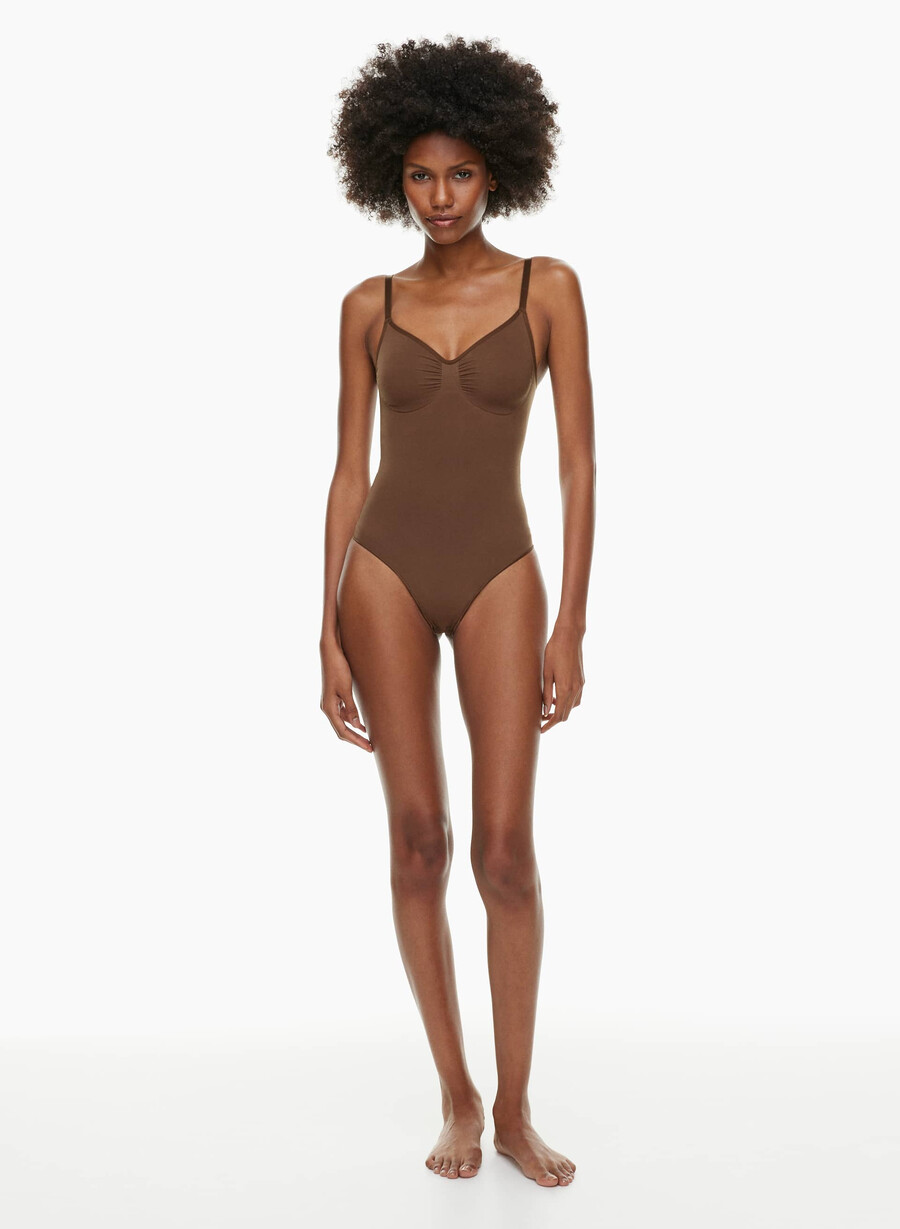 shapeenhance thong bodysuit cocoa bean